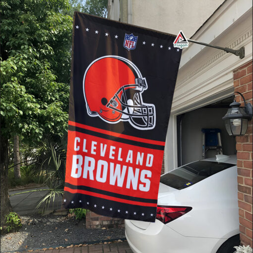 Cleveland Browns Football Team Flag, NFL Premium Two-sided Vertical Flag