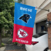 Carolina Panthers vs Kansas City Chiefs House Divided Flag, NFL House Divided Flag
