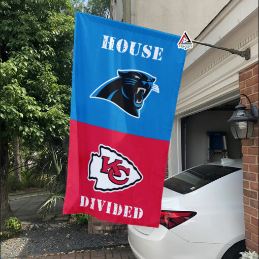 Panthers vs Chiefs House Divided Flag, NFL House Divided Flag