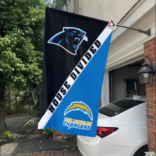 Panthers vs Chargers House Divided Flag, NFL House Divided Flag