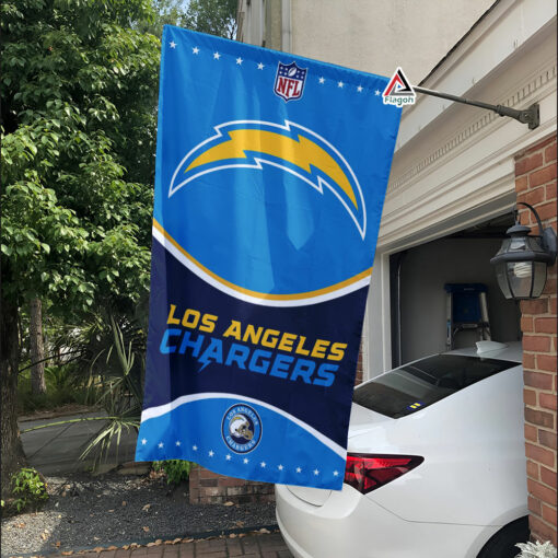 Los Angeles Chargers Football Team Flag, NFL Premium Two-sided Vertical Flag