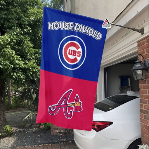 Cubs vs Braves House Divided Flag, MLB House Divided Flag