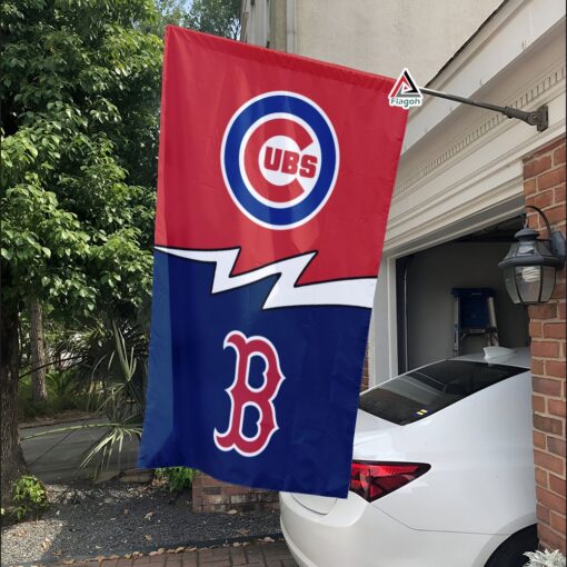 Cubs vs Red Sox House Divided Flag, MLB House Divided Flag