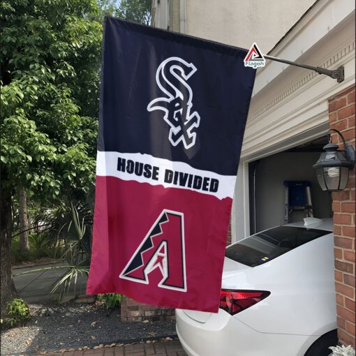 White Sox vs Diamondbacks House Divided Flag, MLB House Divided Flag