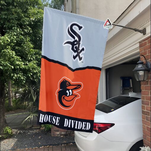 White Sox vs Orioles House Divided Flag, MLB House Divided Flag