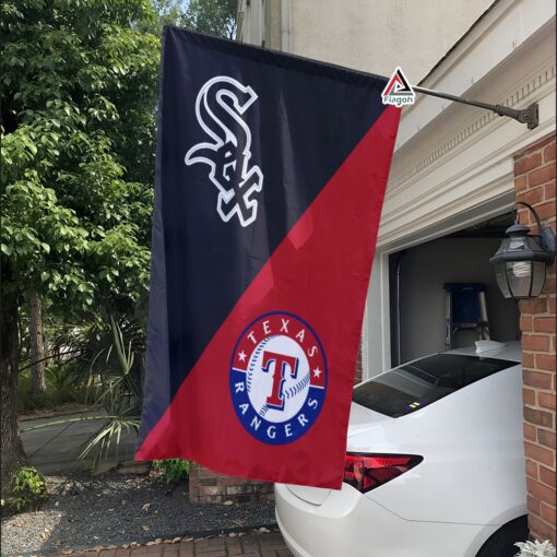 White Sox vs Rangers House Divided Flag, MLB House Divided Flag