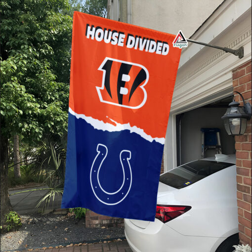 Bengals vs Colts House Divided Flag, NFL House Divided Flag