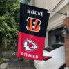 Cincinnati Bengals vs Kansas City Chiefs House Divided Flag, NFL House Divided Flag