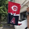 Reds vs Diamondbacks House Divided Flag, MLB House Divided Flag