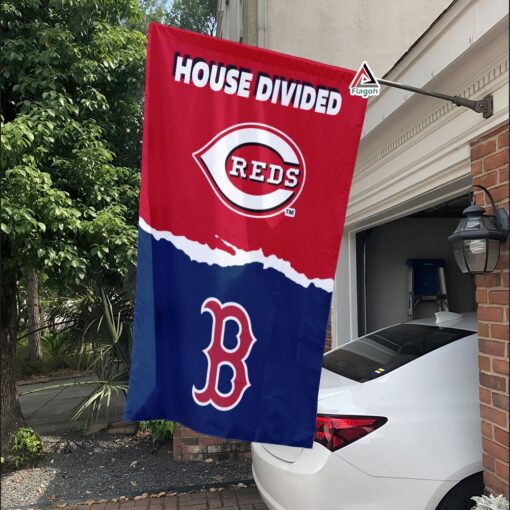 Reds vs Red Sox House Divided Flag, MLB House Divided Flag
