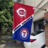 Reds vs Rangers House Divided Flag, MLB House Divided Flag