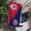 Reds vs Nationals House Divided Flag, MLB House Divided Flag