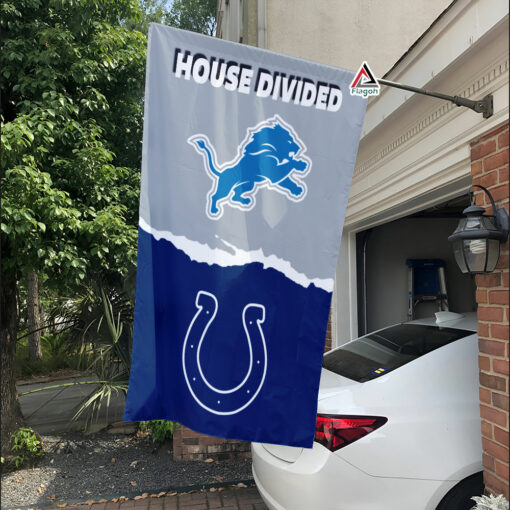 Lions vs Colts House Divided Flag, NFL House Divided Flag