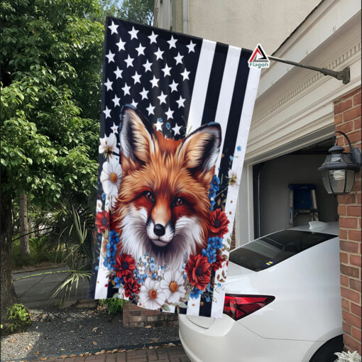 Fox Patriotic Flag, Happy 4th July Flag, Fox Independence Day Flag