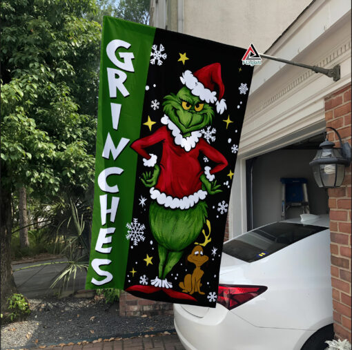 Christmas Winter Garden Flag, Grinch Merry Christmas Flag, Xmas Welcome Garden Flag