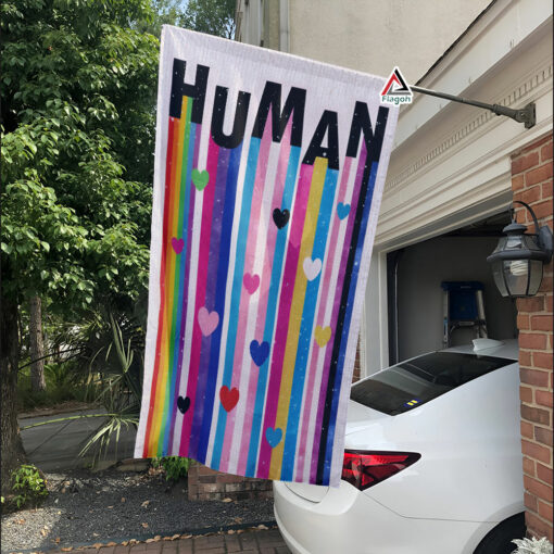 Human LGBT Garden Decoration Flag, Happy Pride Month Home Decor Flag