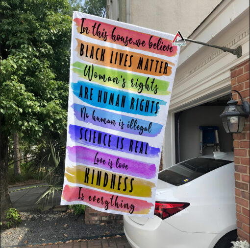 In This House We Believe Flag, LGBT Pride Month Outside Decoration Flag