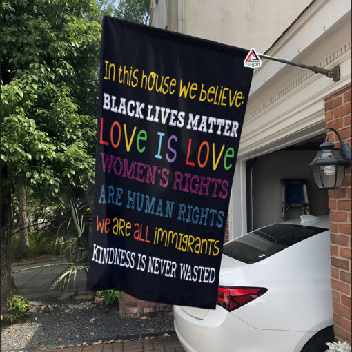 Pride Flag, In This House We Believe Flag, We Believe Science Is Real Black Lives Matter Outdoor Decoration