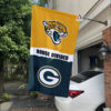 Jacksonville Jaguars vs Green Bay Packers House Divided Flag, NFL House Divided Flag