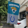 Jacksonville Jaguars vs Indianapolis Colts House Divided Flag, NFL House Divided Flag