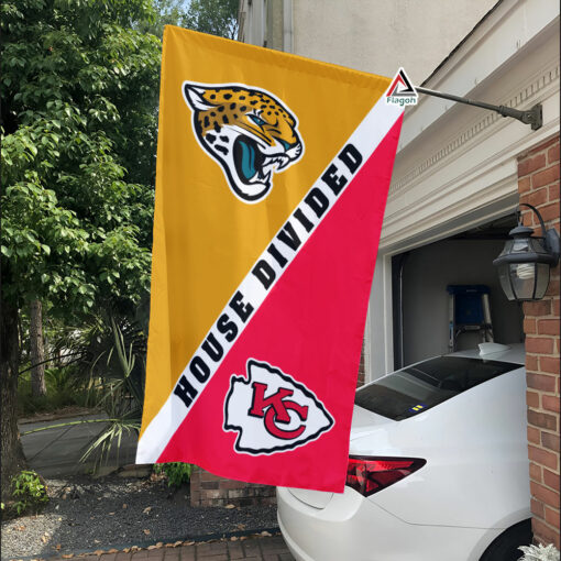 Jaguars vs Chiefs House Divided Flag, NFL House Divided Flag