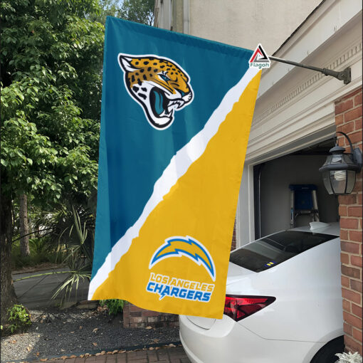 Jaguars vs Chargers House Divided Flag, NFL House Divided Flag