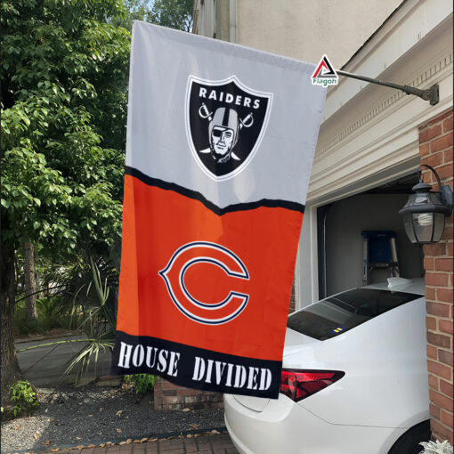 Raiders vs Bears House Divided Flag, NFL House Divided Flag