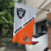 Las Vegas Raiders vs Cleveland Browns House Divided Flag, NFL House Divided Flag