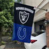 Las Vegas Raiders vs Indianapolis Colts House Divided Flag, NFL House Divided Flag