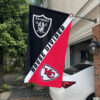 Las Vegas Raiders vs Kansas City Chiefs House Divided Flag, NFL House Divided Flag