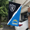 Las Vegas Raiders vs Los Angeles Chargers House Divided Flag, NFL House Divided Flag