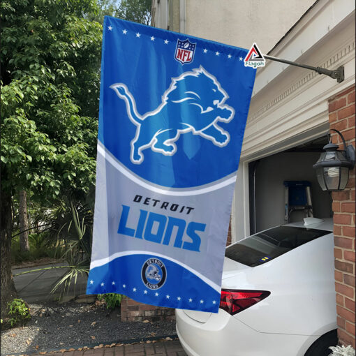 Detroit Lions Football Team Flag, NFL Premium Two-sided Vertical Flag