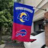 Los Angeles Rams vs Buffalo Bills House Divided Flag, NFL House Divided Flag