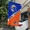 Los Angeles Rams vs Cleveland Browns House Divided Flag, NFL House Divided Flag