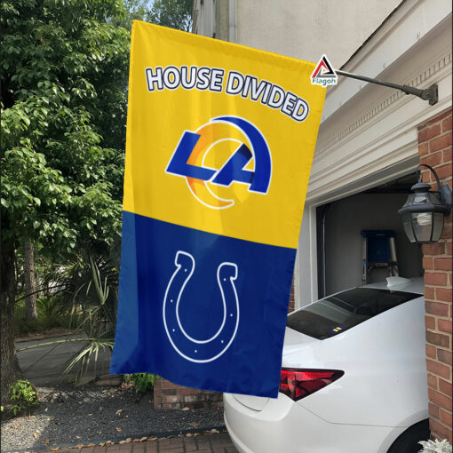 Rams vs Colts House Divided Flag, NFL House Divided Flag