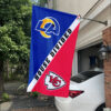 Los Angeles Rams vs Kansas City Chiefs House Divided Flag, NFL House Divided Flag