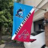 Marlins vs Braves House Divided Flag, MLB House Divided Flag