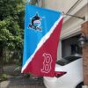 Marlins vs Red Sox House Divided Flag, MLB House Divided Flag