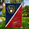 Brewers vs Cardinals House Divided Flag, MLB House Divided Flag