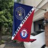 Brewers vs Rangers House Divided Flag, MLB House Divided Flag