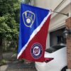 Brewers vs Nationals House Divided Flag, MLB House Divided Flag