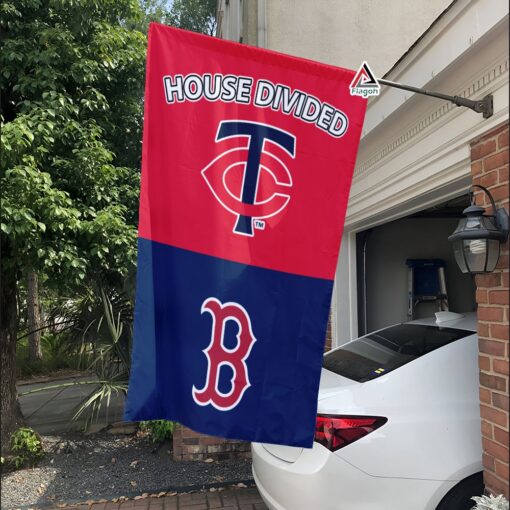 Twins vs Red Sox House Divided Flag, MLB House Divided Flag