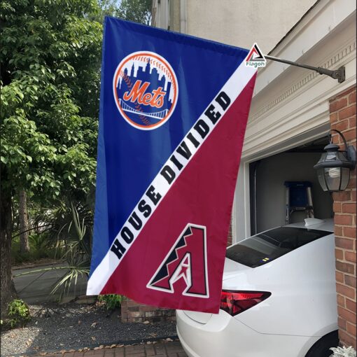 Mets vs Diamondbacks House Divided Flag, MLB House Divided Flag