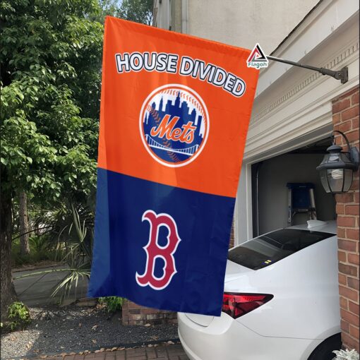Mets vs Red Sox House Divided Flag, MLB House Divided Flag