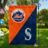 Mets vs Mariners House Divided Flag, MLB House Divided Flag