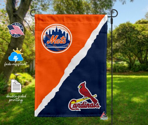 Mets vs Cardinals House Divided Flag, MLB House Divided Flag