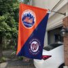 Mets vs Nationals House Divided Flag, MLB House Divided Flag