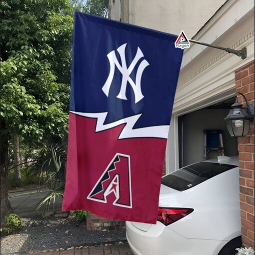 Yankees vs Diamondbacks House Divided Flag, MLB House Divided Flag