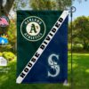 Athletics vs Mariners House Divided Flag, MLB House Divided Flag