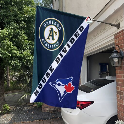 Athletics vs Blue Jays House Divided Flag, MLB House Divided Flag
